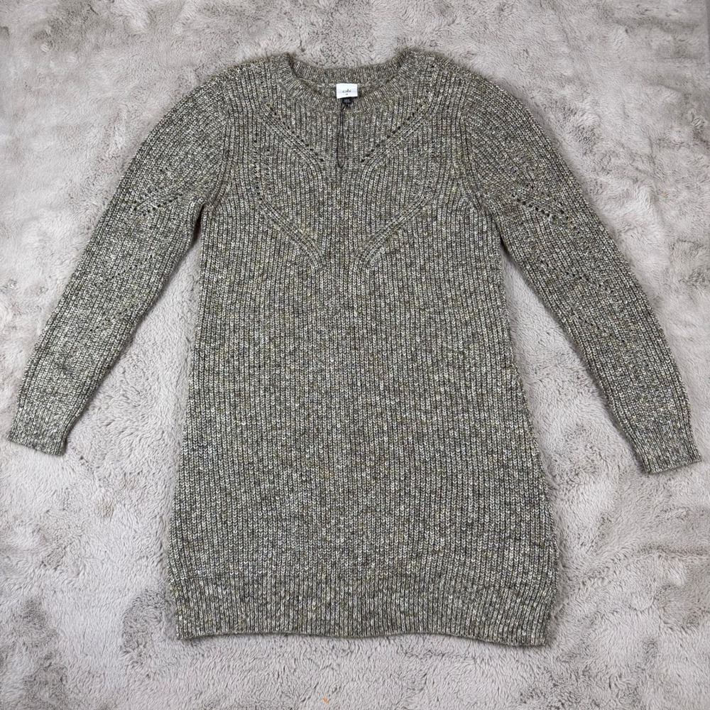 Cabi Sweater‎ Dress Knit Long Sleeve Casual Warm Comfy Olive Green M Minimalist